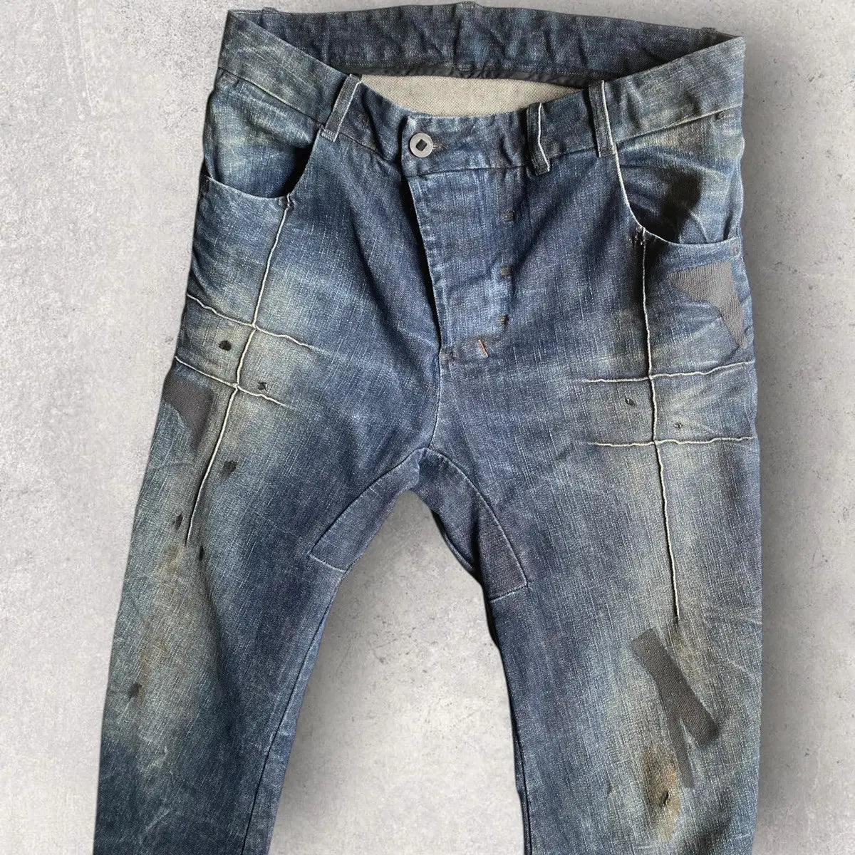 Boris Bidjan Saberi - AW21 P13 Tight Fit Dirty Dark Denim