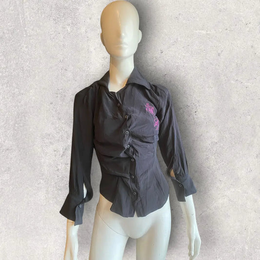 Vivienne Westwood - Gold Label Pan Embroidered Silk Drunken Shirt
