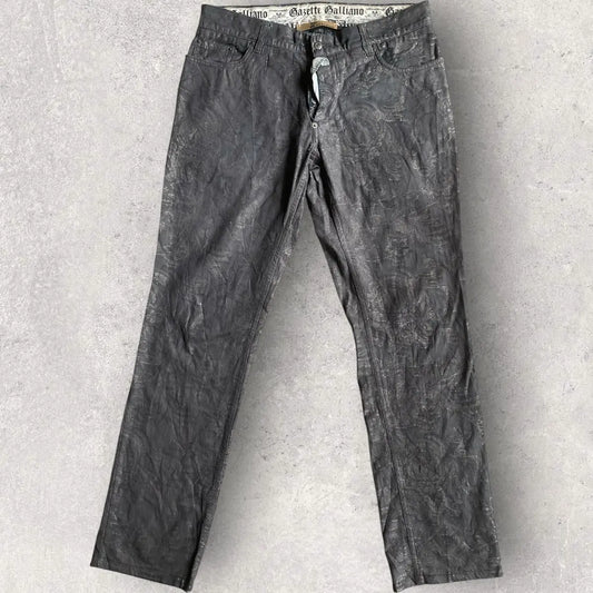 John Galliano - SS06 Wax Floral Jacquard Pants