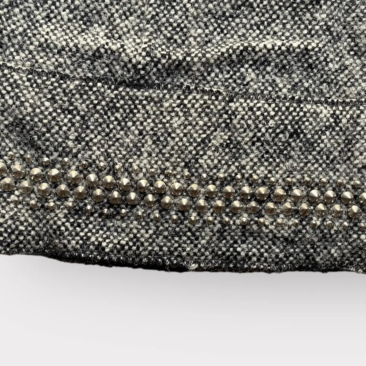 Miu Miu - Stretch Tweet Skirt With Studded