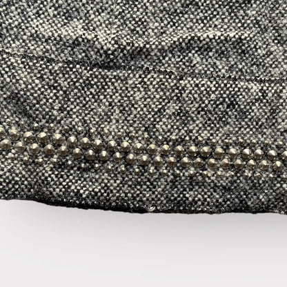 Miu Miu - Stretch Tweet Skirt With Studded