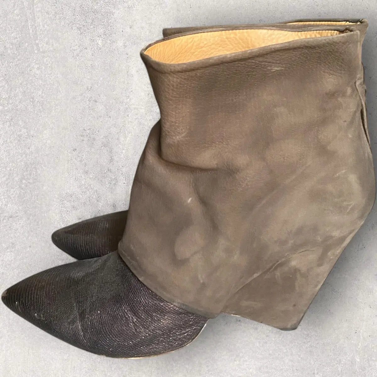 Maison Margiela - Margiela Brown Metallic Ankle Boots