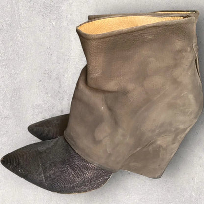 Maison Margiela - Margiela Brown Metallic Ankle Boots