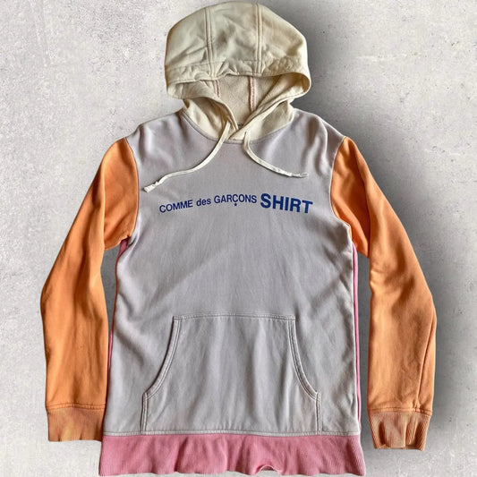 Comme des Garcons - Logo Spell Out Color Block Hoodie