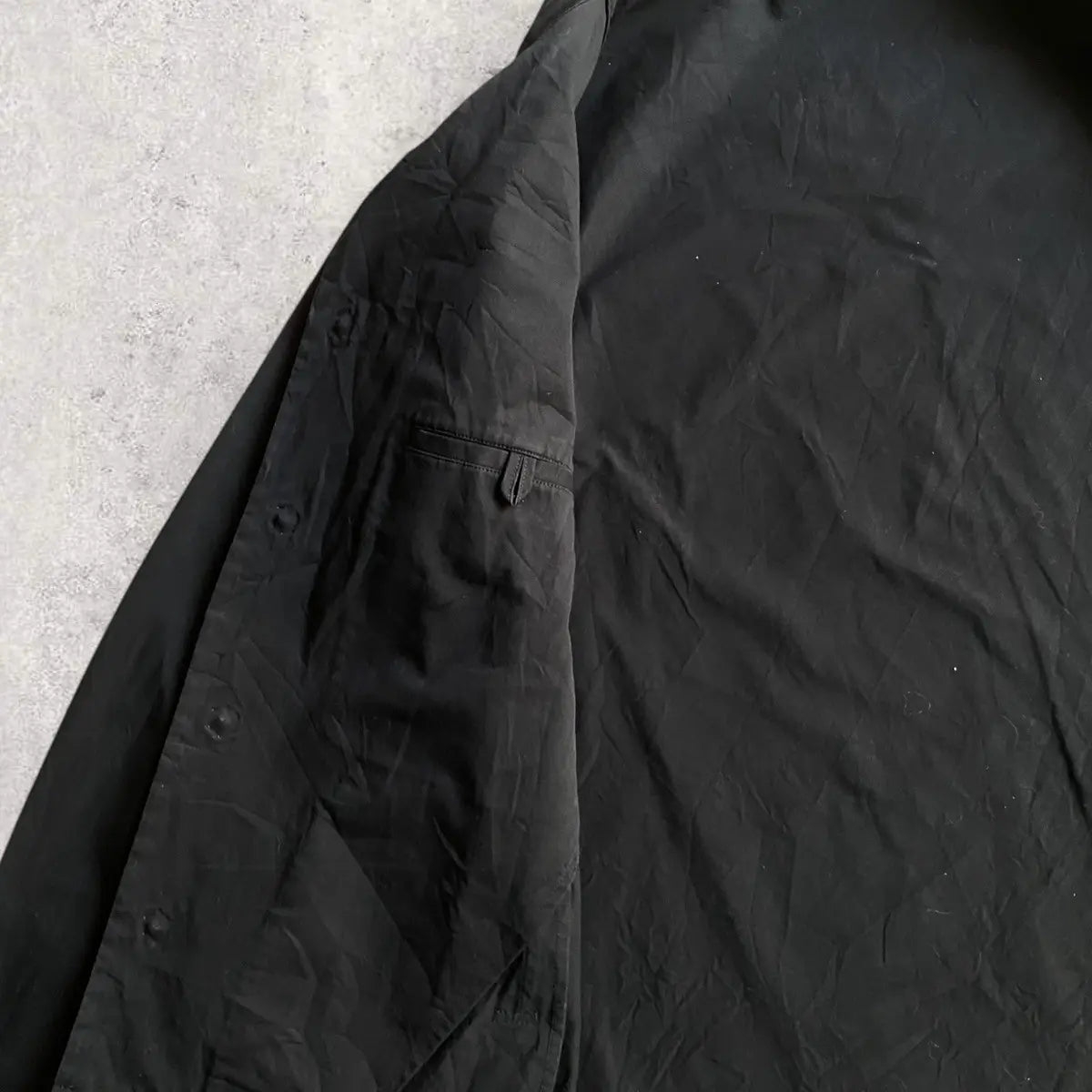 Yohji Yamamoto - Black Cotton Open Collar Boxy Fit Jacket