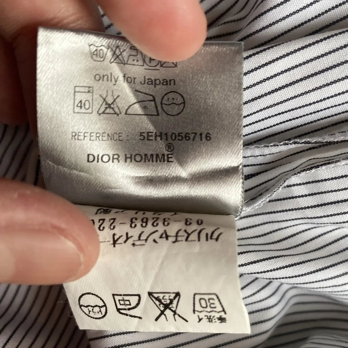 Dior × Hedi Slimane - SS05 Runway Guitar Embroidered Pinstripes Sleeveless Shirt