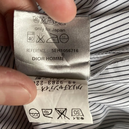 Dior × Hedi Slimane - SS05 Runway Guitar Embroidered Pinstripes Sleeveless Shirt