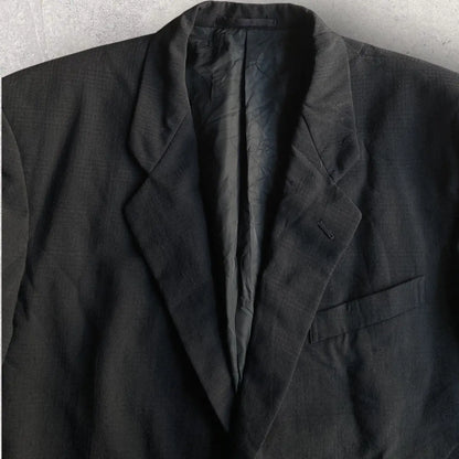 Comme des Garcons - Vintage 1989 Black Plaid Wool Oversized Blazer Jacket