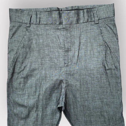 Haider Ackermann - Cotton/Linen Blend Drop Crotch Cropped Stretch Pants