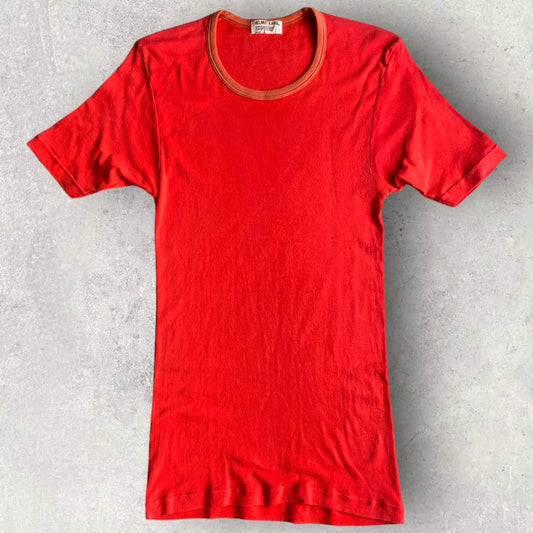 Helmut Lang - 1995 Archive Red With Clay Pink Microrib Cotton