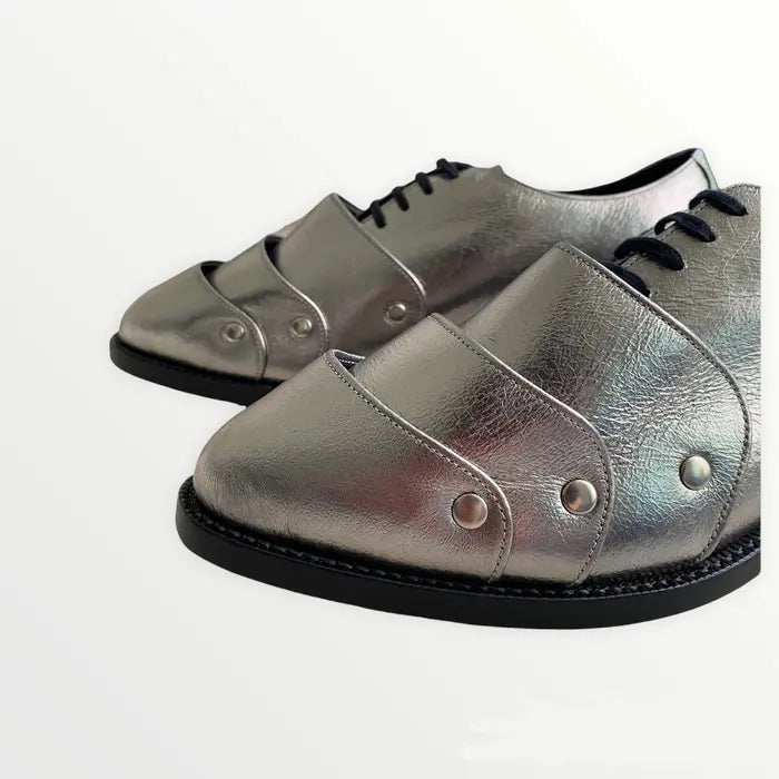 Comme des Garcons Homme Plus : Fall 16 Runway Silver Armor Shoes