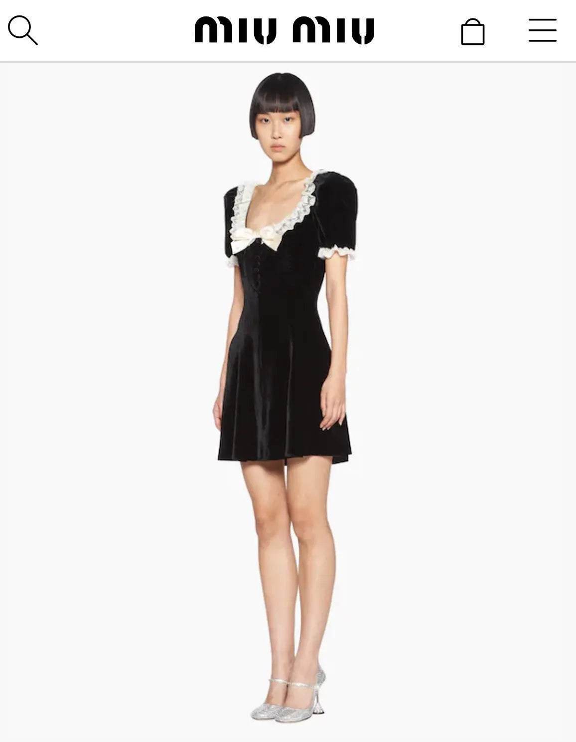 Miu Miu - 2019 Miu Miu Crush Velvet and lace Dress