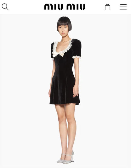 Miu Miu - 2019 Miu Miu Crush Velvet and lace Dress