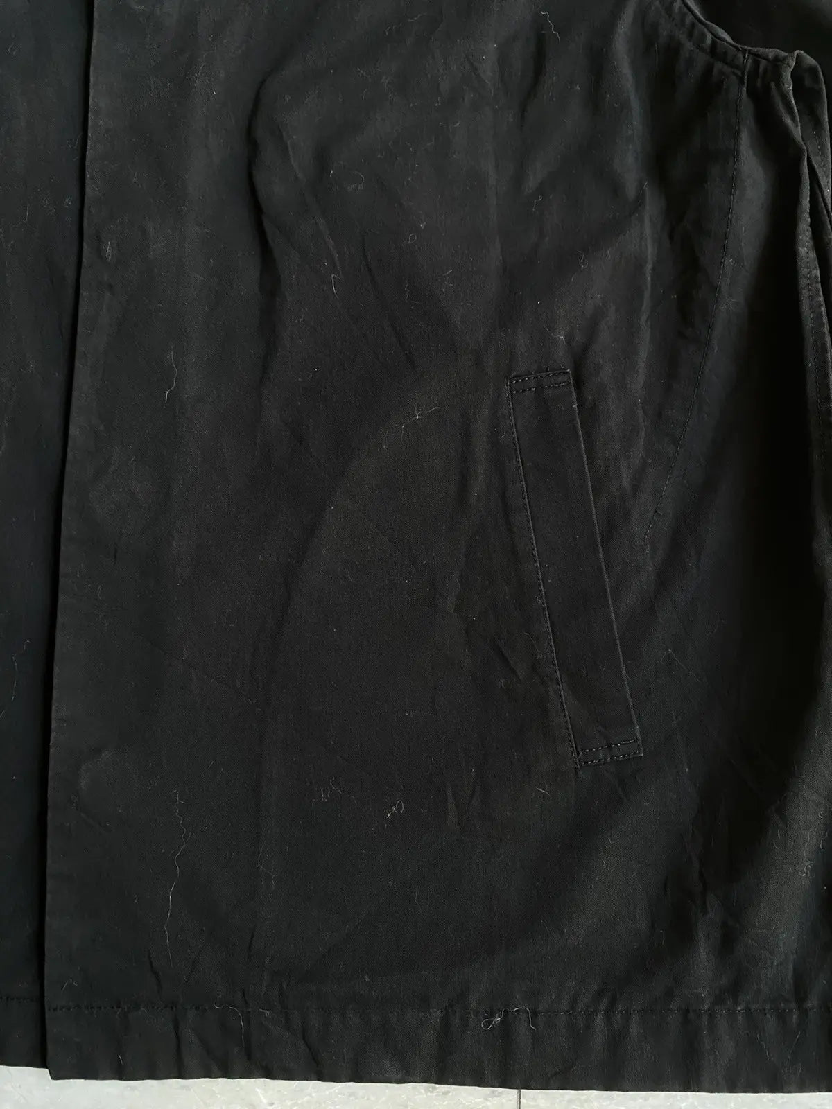 Yohji Yamamoto - Black Cotton Open Collar Boxy Fit Jacket