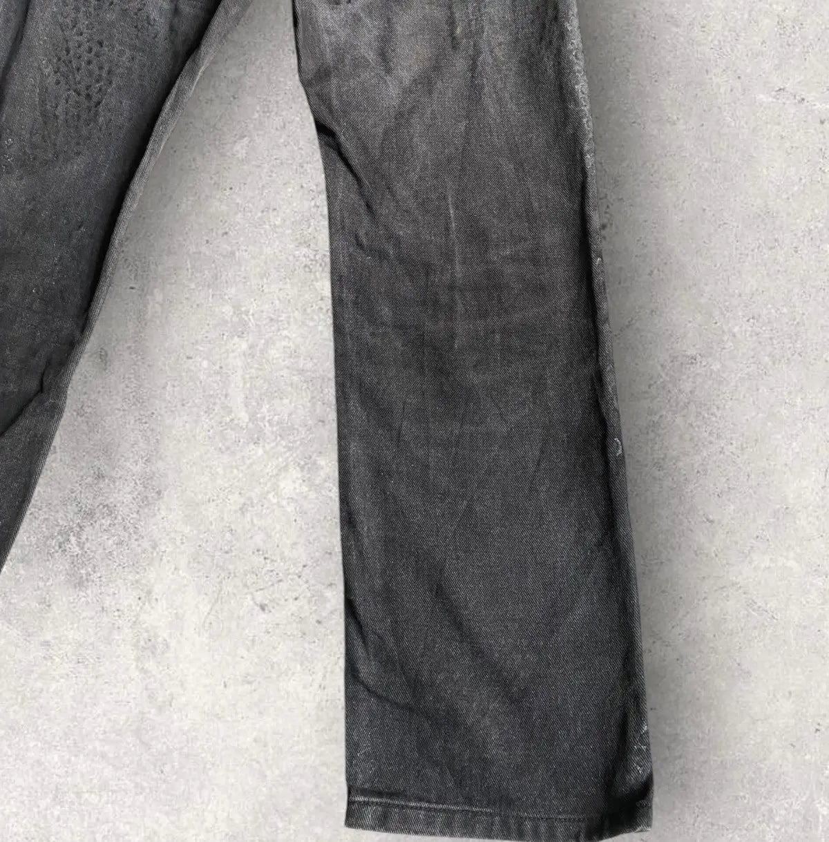 Helmut Lang : SS03 Archive Rubber ‘Tyre’ Print Denim