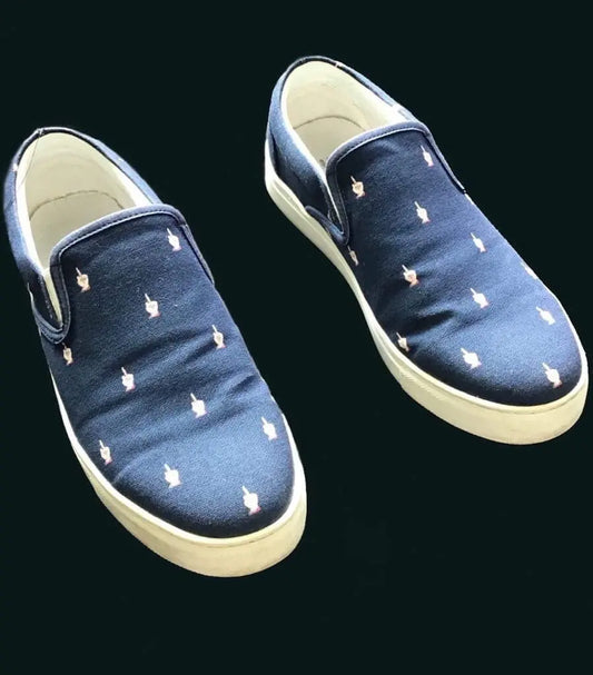 Undercover - Middle fingers navy slip on