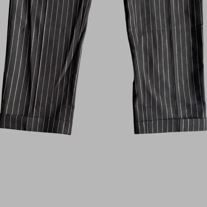 Saint Laurent Paris - SLP Black Gold Stripe Wool Trousers