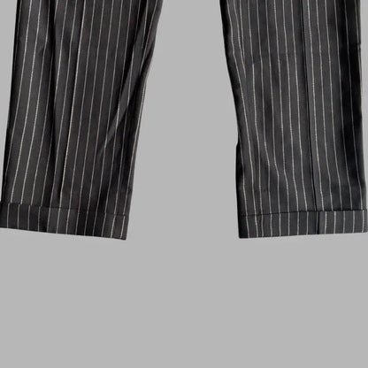 Saint Laurent Paris - SLP Black Gold Stripe Wool Trousers