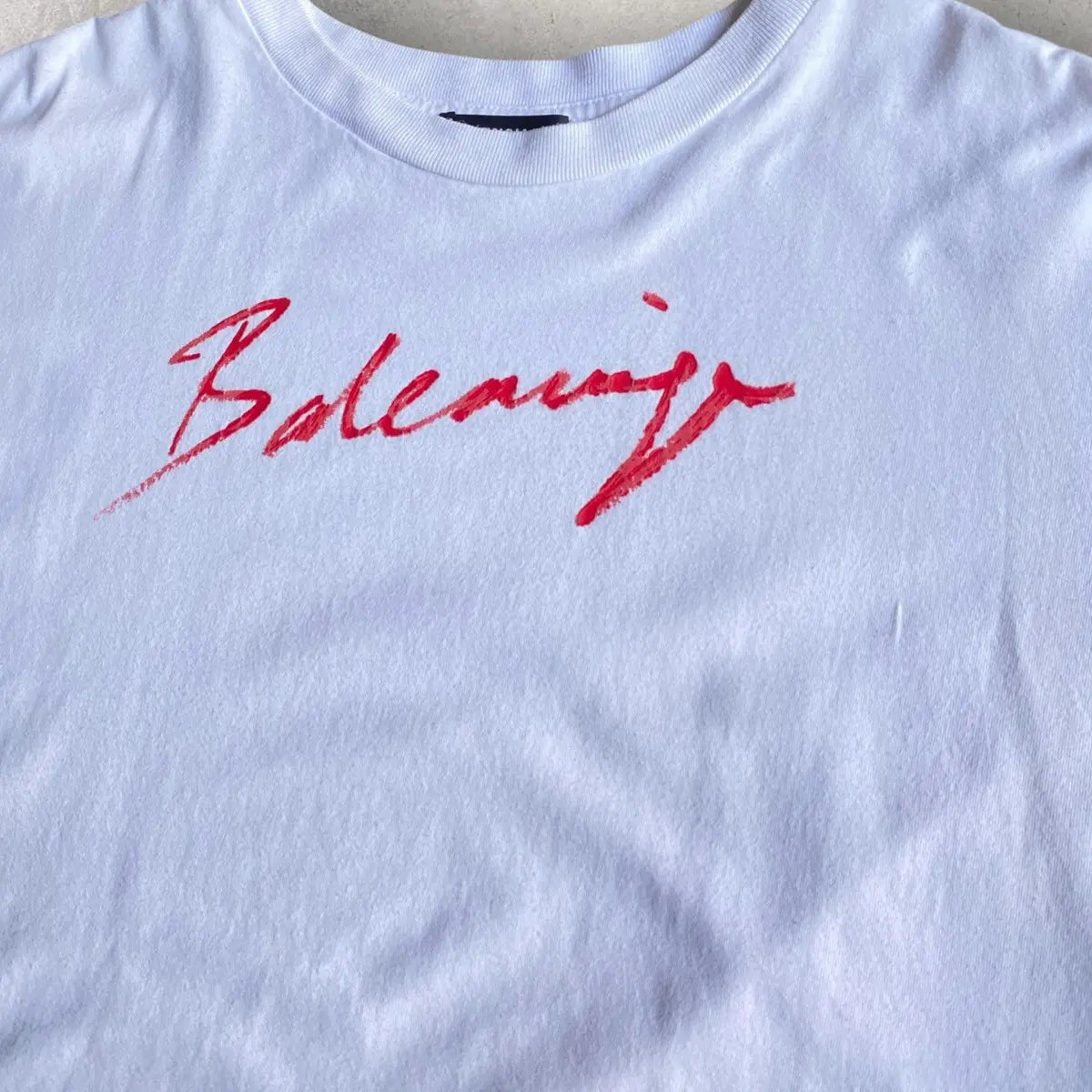 Balenciaga - Lipstick Cursive Logo Oversize T Shirt Fit L