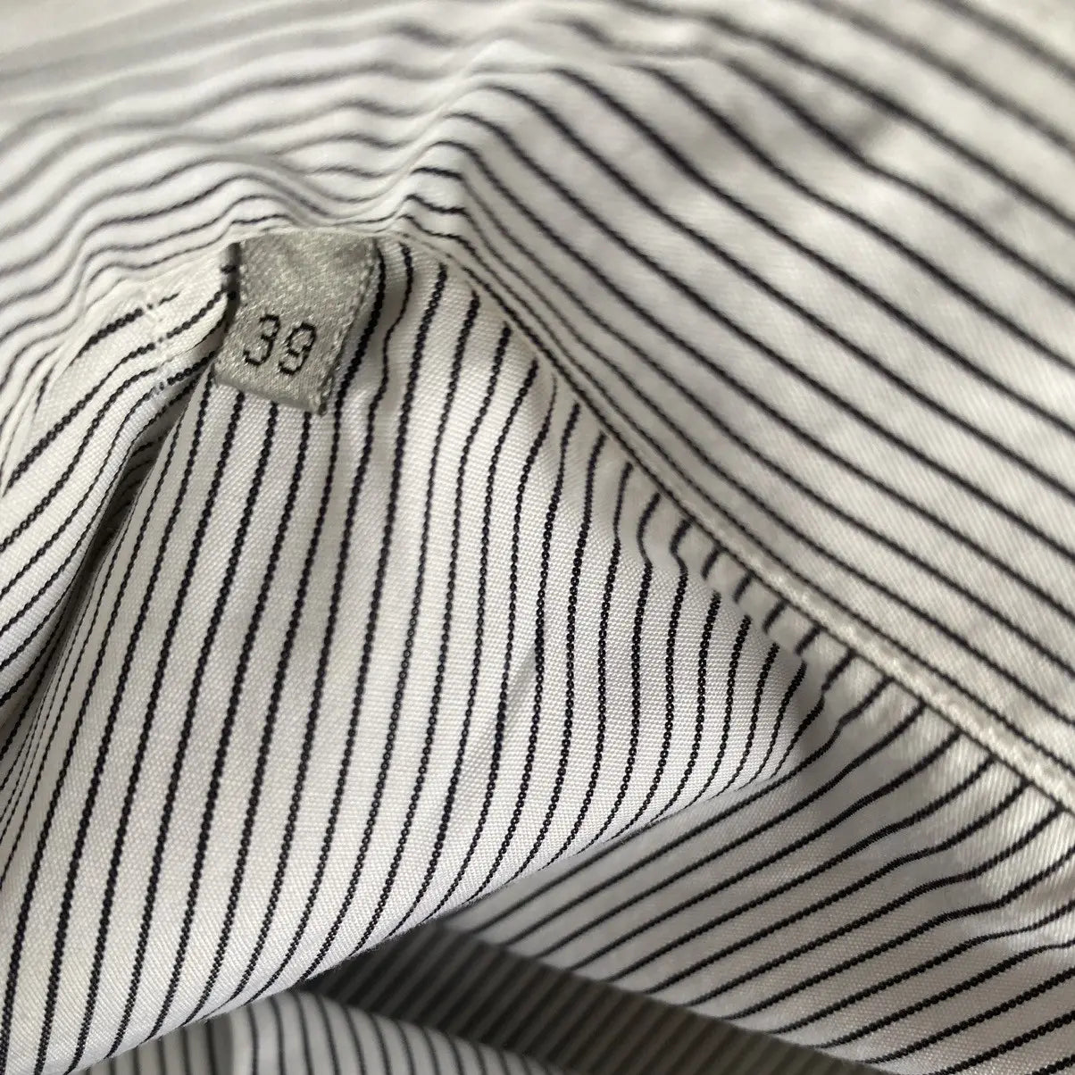 Dior × Hedi Slimane - SS05 Runway Guitar Embroidered Pinstripes Sleeveless Shirt