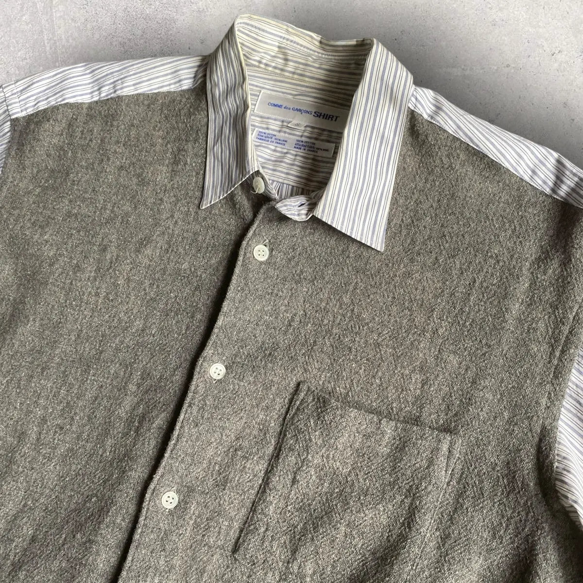 Comme des Garcons SHIRT - Vintage 90’s Front Laine Wool Stripe Oversize Shirt