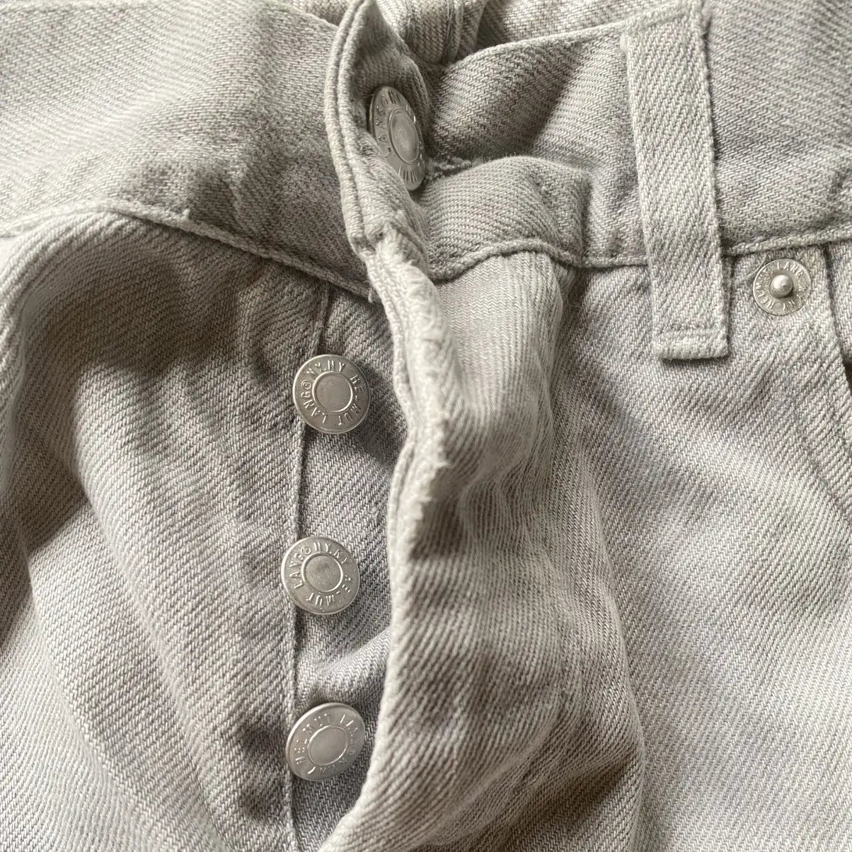 Helmut Lang - Archive Embroidered Grey Fade Denim Low Waist Contour fit