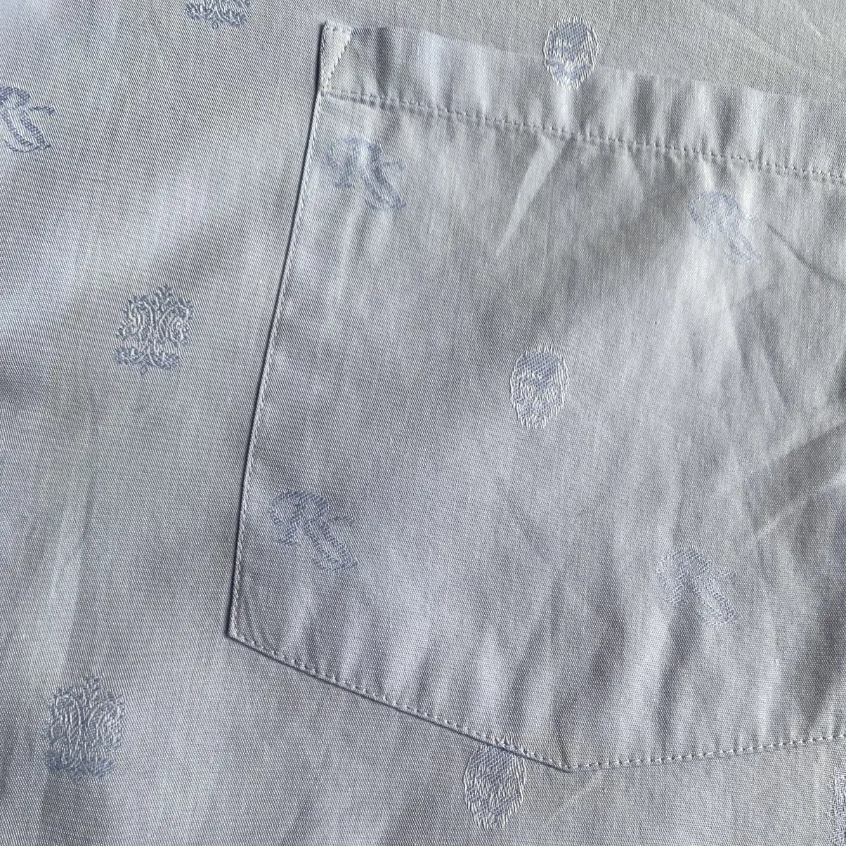 Raf Simons - FW 2006-2007 Blue RS Logo & Skull Jacquard Shirt