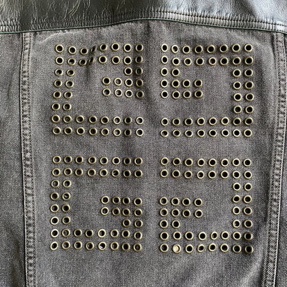 Givenchy - NWT Black Wash Denim / Leather Eye lace Logo