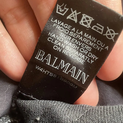 Balmain - Black Wax Biker Denim