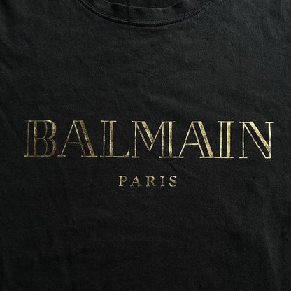 Balmain - AW16 Gold Foil Logo Slim Fit T Shirt
