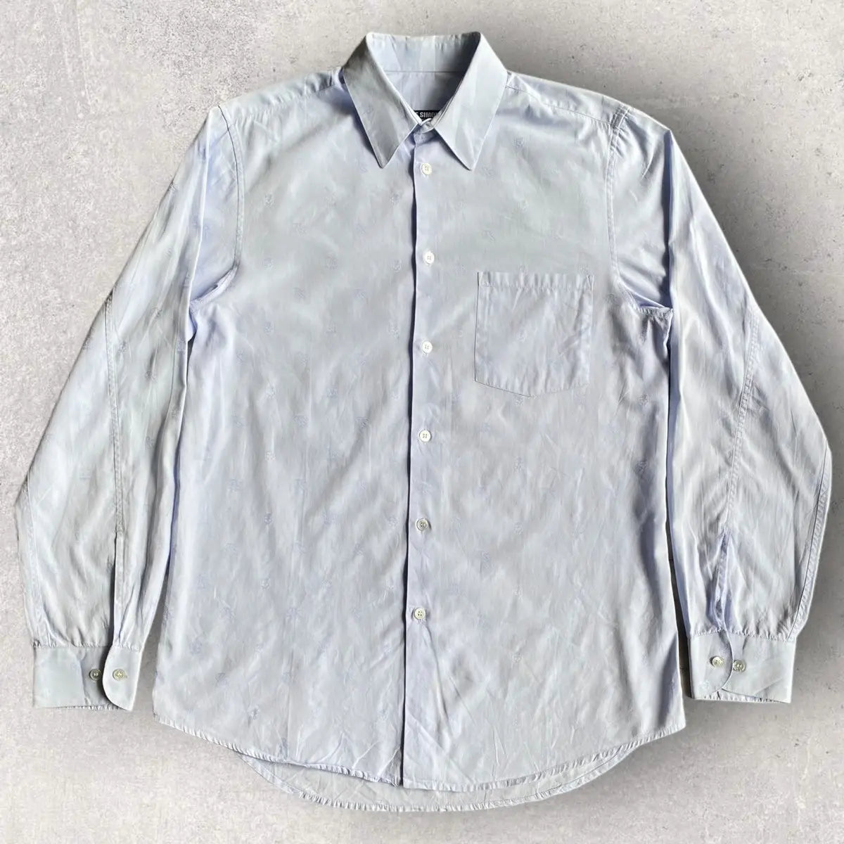 Raf Simons - FW 2006-2007 Blue RS Logo & Skull Jacquard Shirt
