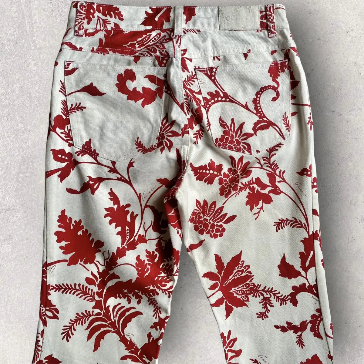 Gucci - SS 2000 Floral Print Flare Denim Jeans