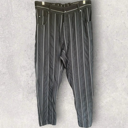 Haider Ackermann - SS18 Stripes Rayon Blend Back Elastic Drop Crotch Trousers