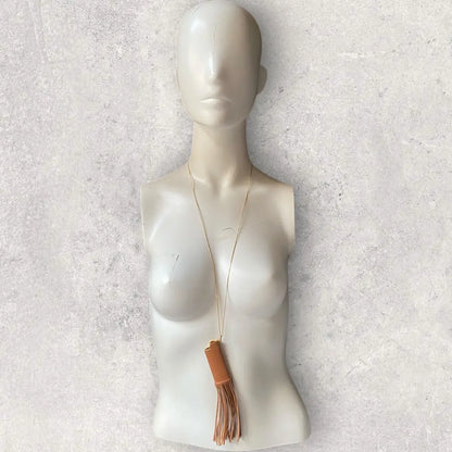 Celine - Leather Fringe Lighter Necklace by Hedi Simane