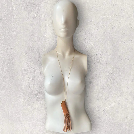 Celine - Leather Fringe Lighter Necklace by Hedi Simane