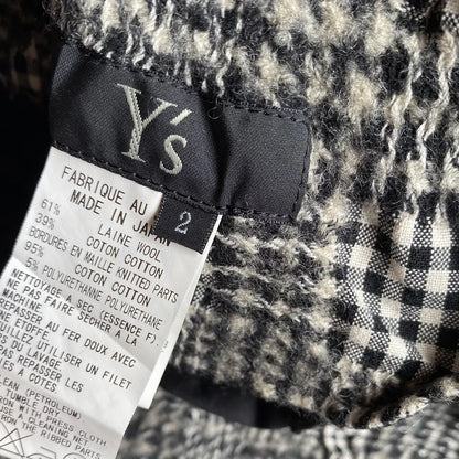 Yohji Yamamoto - Y’s Houndstooth Mix Plaid Drop Crotch Shorts