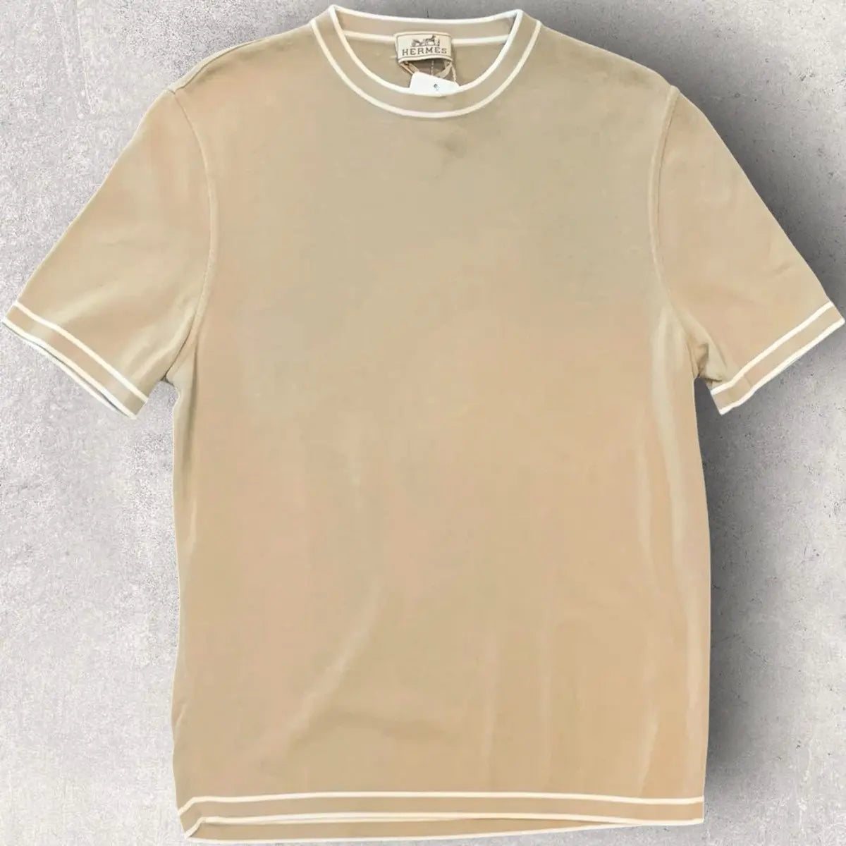 Hermes - Beige Tipping T Shirt