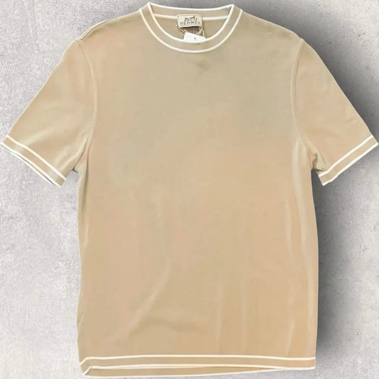 Hermes - Beige Tipping T Shirt