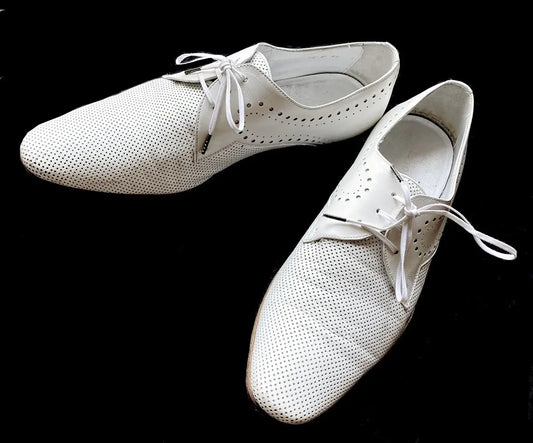Dior Homme - 2008 Perforated Laser Cut White Derby Shoes