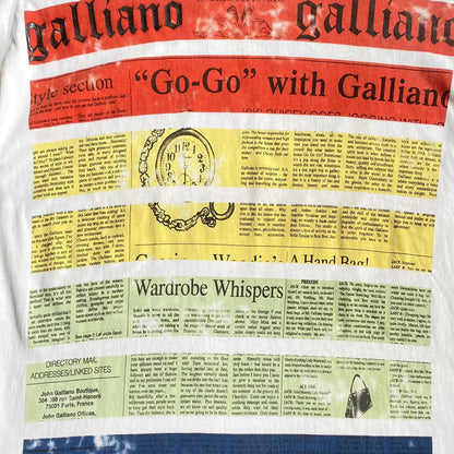 John Galliano - Newspaper Gazette Color Block Tee