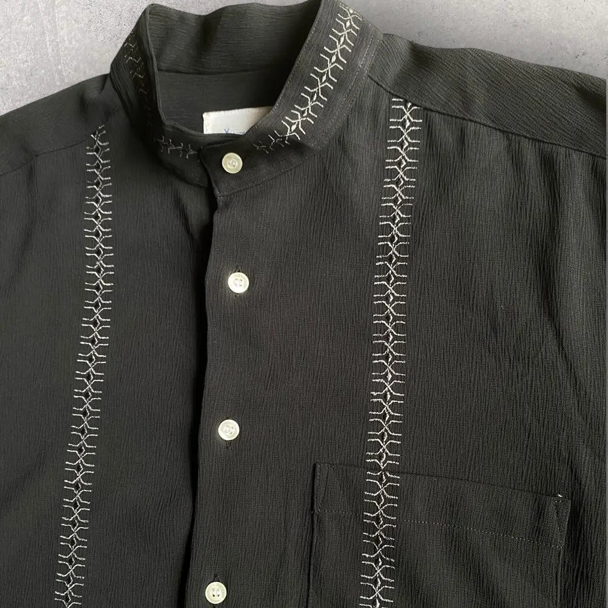 Yohji Yamamoto - Vintage Y’s Bis Embroidered Mandarin Collar Oversize