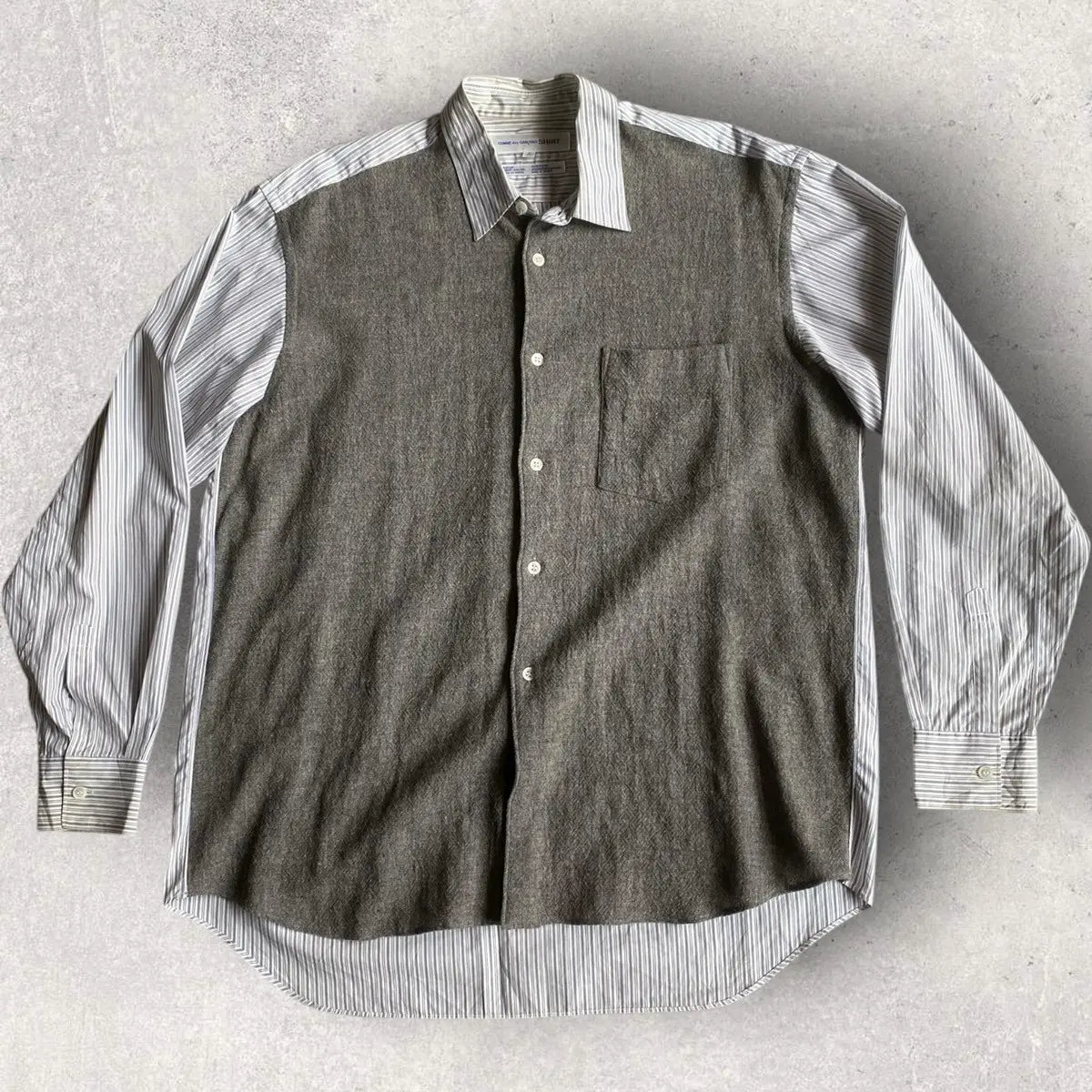 Comme des Garcons SHIRT - Vintage 90’s Front Laine Wool Stripe Oversize Shirt