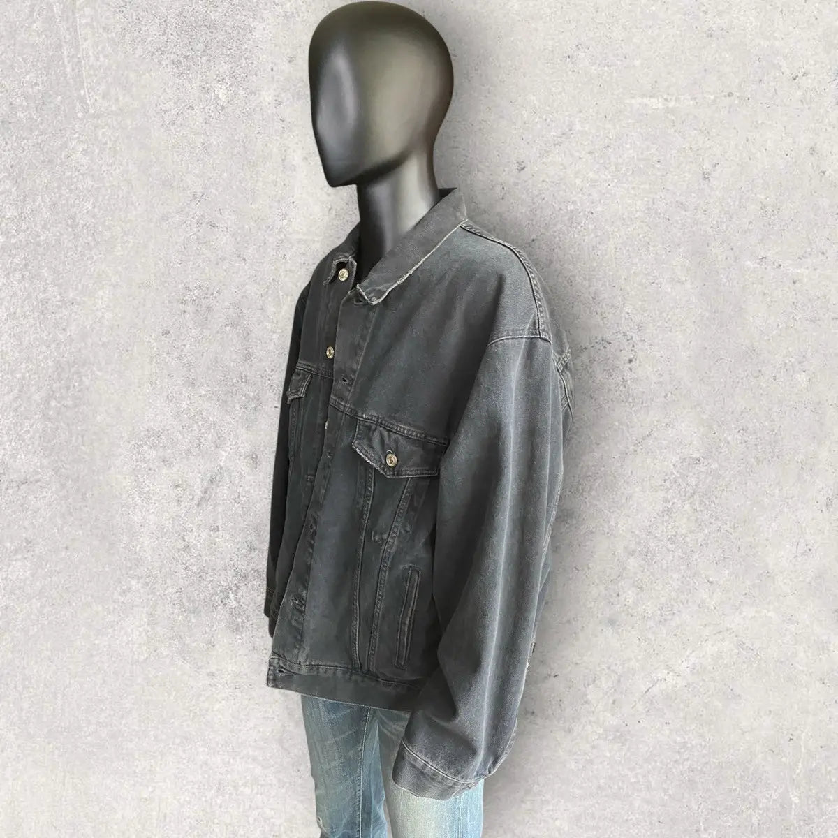 Balenciaga - Logo Spray Oversize Trucker Denim Jacket