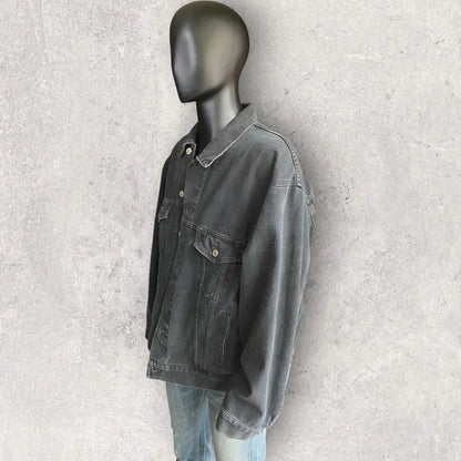 Balenciaga - Logo Spray Oversize Trucker Denim Jacket