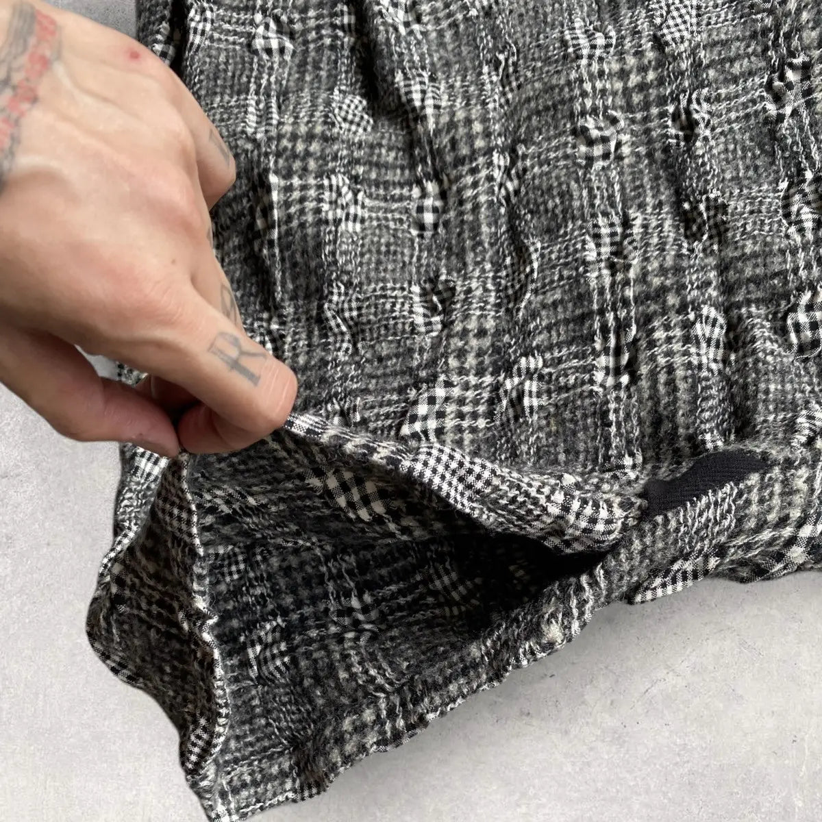 Yohji Yamamoto - Y’s Houndstooth Mix Plaid Drop Crotch Shorts