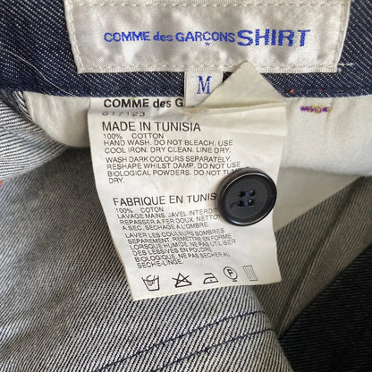 Comme des Garcons - CDG Shirts Line Rainbow Stitched Blue Raw Pants