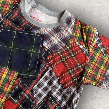 Nozomi Ishiguro - 2014 Plaids Patchwork Short Sleeve Crop Sweatshirt