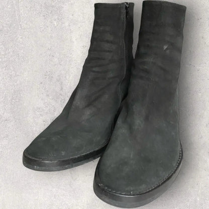 Ann Demeulemeester - Suede Cuban Heel Boots