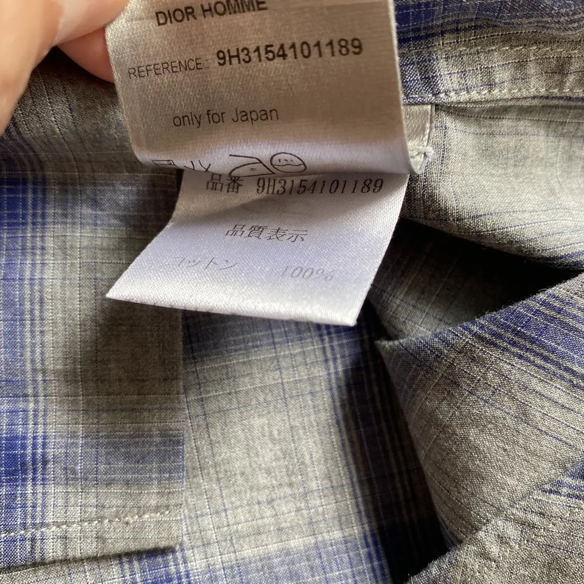 Dior - Fall09 Blue/Grey Plaid Pointed Flap Pockets Shirt