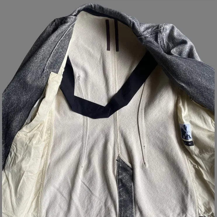 Rick Owens - SS16 Black Coated Canvas Blazer